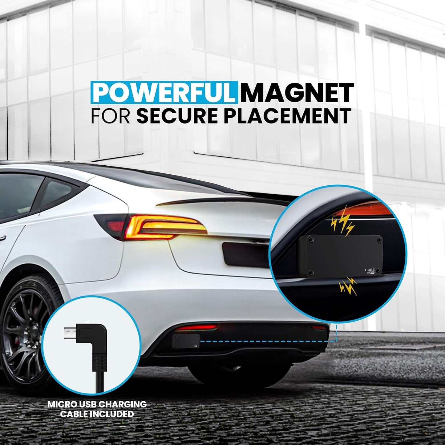 Cube Pro GPS Tracker for Vehicles with Built-in 1 Year Battery - IP67 Waterproof Real Time GPS Tracker for Cars - iOS & Android Compatible - Hidden Magnetic Tracking Device for Cars, Fleets, Trailers