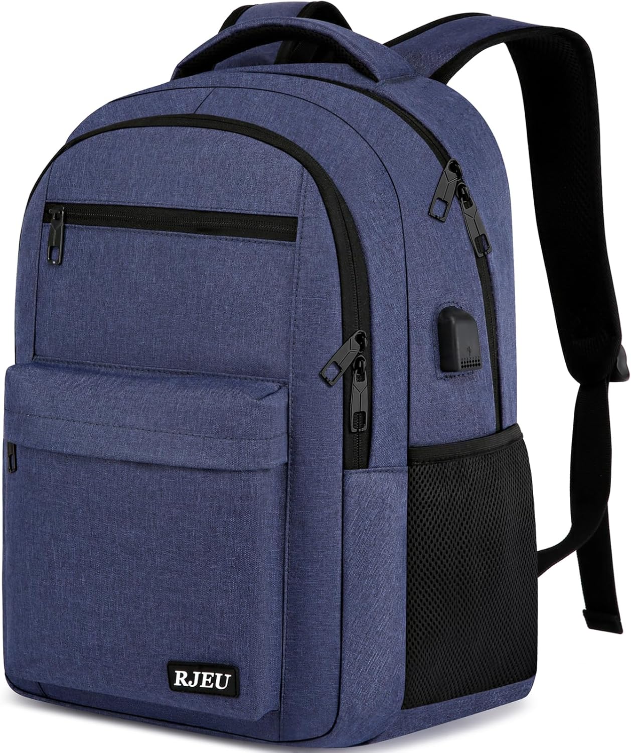 Laptop Backpack for Men Teens Boys, Water-Resistant 15.6 Inch College Bookbag with USB Charging Port, School Backpack for Students, Blue