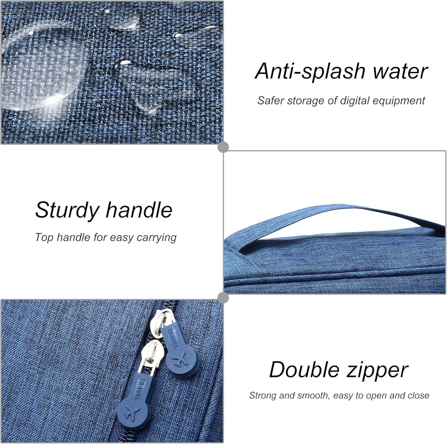 Electronics Organizer Travel Universal Cable Organizer Bag Waterproof Electronics Accessories Storage Cases for Cable, Charger, Phone, USB, SD Card, Hard Drives, Power Bank, Cords