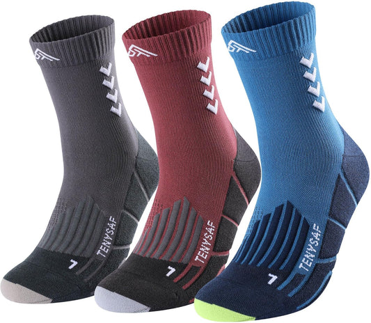 Compression Crew Running Socks: Athletic Socks for Men Women with Cushion,3 Pairs Work Hiking Basketball Sport Socks
