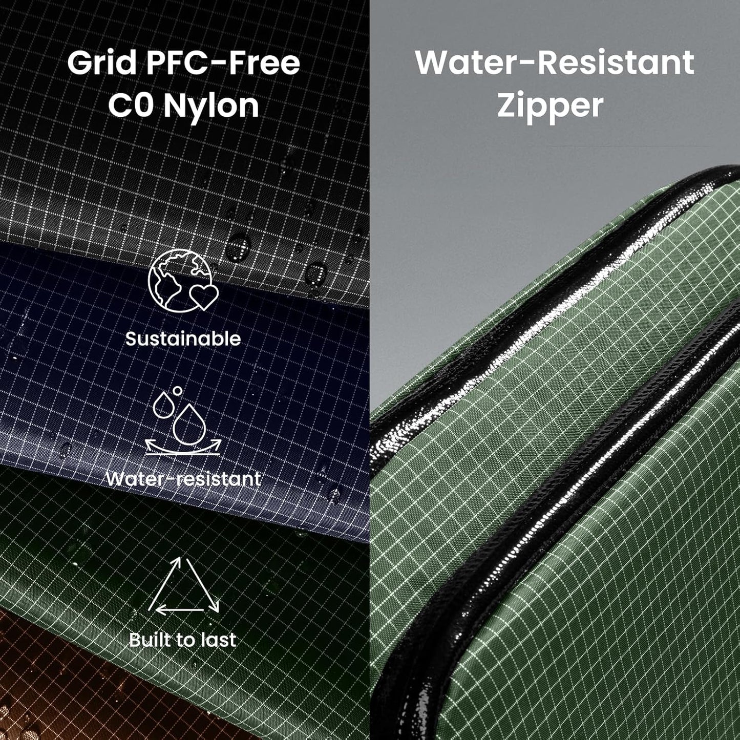 tomtoc Electronic Organizer Travel Case Performance, Water Resistant Dual Compartment Cable Organization Storage Bag for Charger, Cord, Phone, Hard Drive, Power Bank, Accessories Travel Essentials